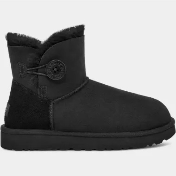 UGG Mini Bailey Button II Black, size 8 - Picture 2 of 8